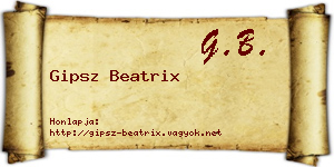 Gipsz Beatrix névjegykártya